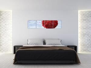 Červené srdce - obraz (Obraz 160x40cm)