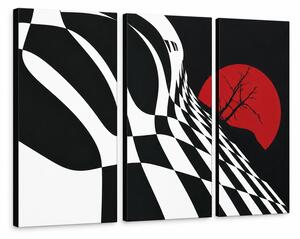 Ručne maľovaný POP Art obraz Abstract Chessboard - 60x40 cm