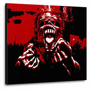Ručne maľovaný POP Art obraz Iron Maiden - 80x60 cm