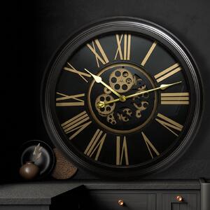 Dekoračné retro nástenné hodiny s pohyblivými prevodmi