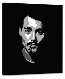 Ručne maľovaný POP Art obraz Johnny Depp - 60x60 cm