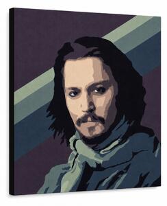Ručne maľovaný POP Art obraz Johnny Depp - 50x50 cm