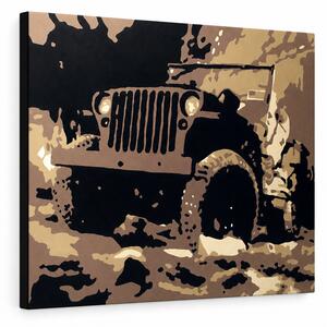 Ručne maľovaný POP Art obraz JEEP - 60x40 cm
