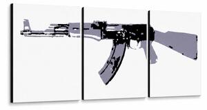 Ručne maľovaný POP Art obraz Kalashnikov - 120x40 cm