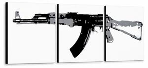Ručne maľovaný POP Art obraz Kalashnikov - 150x50 cm