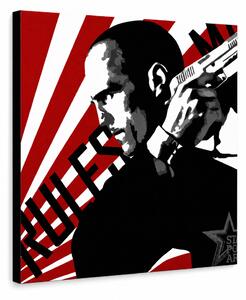 Ručne maľovaný POP Art obraz THE TRANSPORTER – KURIÉR - 50x50 cm