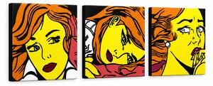 Ručne maľovaný POP Art obraz LICHTENSTEIN - 210x70 cm