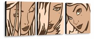 Ručne maľovaný POP Art obraz LICHTENSTEIN - 210x70 cm