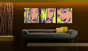 Ručne maľovaný POP Art obraz LICHTENSTEIN - 120x40 cm