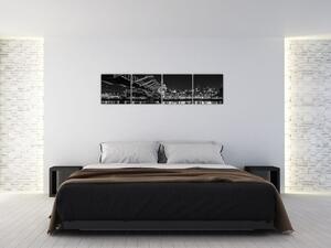 Čiernobiely obraz mosta (Obraz 160x40cm)