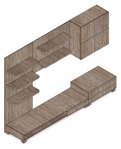 Autronic - obývacia stena 300x59x210cm, farba noce - 9HQ08 VÝPRODEJ