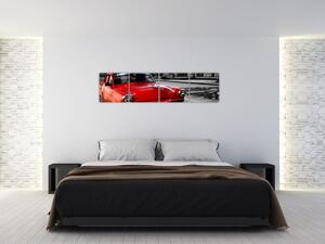 Obraz červeného auta - veterán (Obraz 160x40cm)