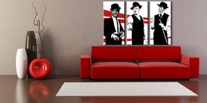 Ručne maľovaný POP Art obraz Rat Pack - 60x40 cm