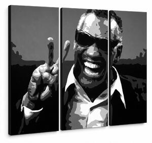 Ručne maľovaný Pop Art obraz Ray Charles | triptych - 60x40 cm