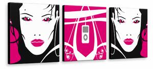 Ručne maľovaný POP Art obraz I-GIRL - 120x40 cm