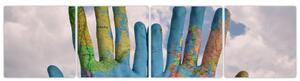 Obraz - mapa sveta na dlani (Obraz 160x40cm)