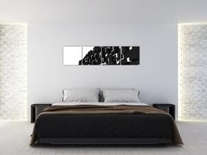 Čierne kocky - obraz na stenu (Obraz 160x40cm)