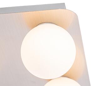 Moderné kúpeľňové stropné svietidlo oceľové hranaté 4 svietidlo - Cederic