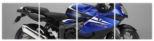 Obraz modrého motocykla (Obraz 160x40cm)