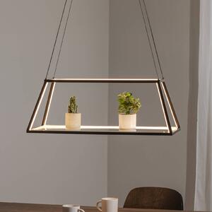 Lucande LED závesné svietidlo Mensola, čierna farba, hliník, 75 cm, Čierna, Obývacia izba / jedáleň, Hliník, Moderný, Závesné svietidlo
