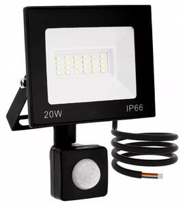 Pronett Halogénový LED reflektor, IP66, studená biela, 20W s pohybovým senzorom