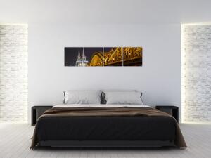 Obraz osvetleného mosta (Obraz 160x40cm)