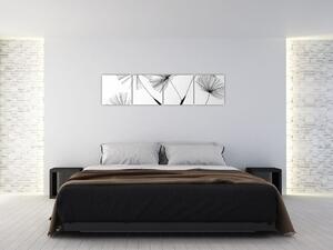 Čiernobiely obraz - páperie (Obraz 160x40cm)