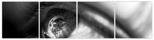 Čiernobiely obraz - detail oka (Obraz 160x40cm)