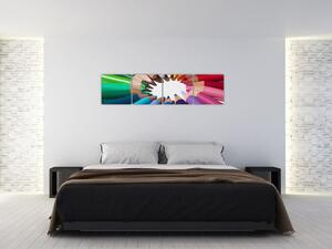 Obraz - kruh z farebných pasteliek (Obraz 160x40cm)