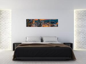 Obraz nočného mesta na stenu (Obraz 160x40cm)