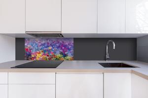 DIMEX | Dibond doska za kuchynskú linku | DBW-08040-217 Farebná kvetinová maľba| 80 x 40 cm