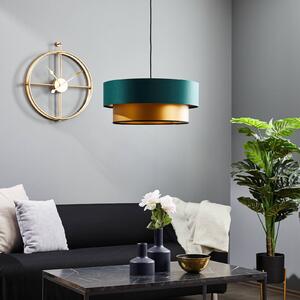Závesná lampa Dorina, zelená/zlatá Ø 50 cm