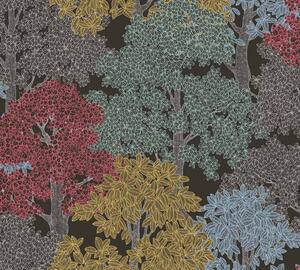 A.S. Création | Vliesová tapeta na stenu AP Floral Impression 37753-2 | 0,53 x 10,05 m | viacfarebná, čierna