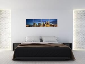Obraz nočného mesta na stenu (Obraz 160x40cm)