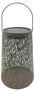 Solárna lampa Dehner Olea, priemer 20 cm, výška 32 cm – LED záhradné osvetlenie, teplá biela farba, solárne napájanie, senzor súmraku, kov a plast, zelená farba