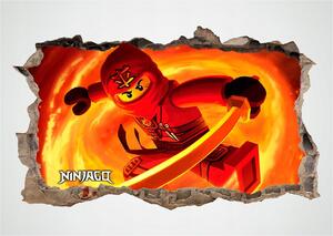 Nálepka na stenu červený ninja go 120 x 74 cm Oranžová