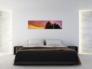 Farebný západ slnka - obraz (Obraz 160x40cm)