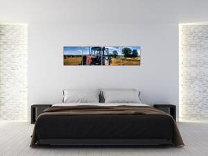 Obraz traktora v poli (Obraz 160x40cm)
