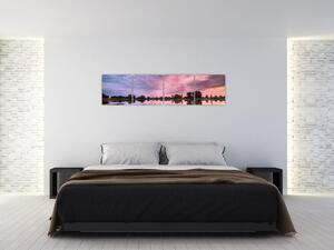 Loďky na jazere, obraz (Obraz 160x40cm)