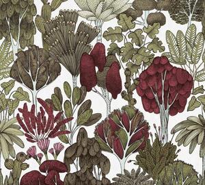 A.S. Création | Vliesová tapeta na stenu AP Floral Impression 37757-2 | 0,53 x 10,05 m | zelená, viacfarebná, biela