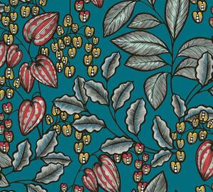 A.S. Création | Vliesová tapeta na stenu AP Floral Impression 37754-2 | 0,53 x 10,05 m | zelená, viacfarebná, modrá, čierna