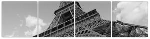 Čiernobiely obraz Eiffelovej veže (Obraz 160x40cm)