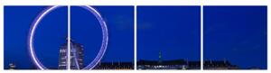 Nočné Londýnske oko - obrazy (Obraz 160x40cm)