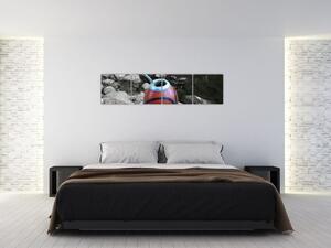 Červený hrnček - obraz (Obraz 160x40cm)