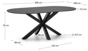 ARGO BLACK OVAL 200 jedálenský stôl