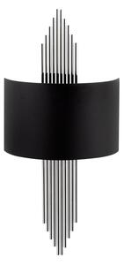 Dizajnová nástenná lampa Daishiro čierna / strieborná