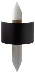Dizajnová nástenná lampa Daishiro čierna / strieborná