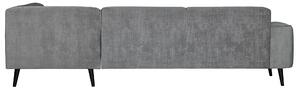 MUZZA Rohová trojmiestna pohovka brush 278 x 210 cm velvet pravá sivá