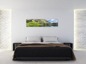 Horské pleso - obrazy (Obraz 160x40cm)