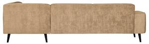 MUZZA Rohová trojmiestna pohovka brush 278 x 210 cm velvet pravá piesková